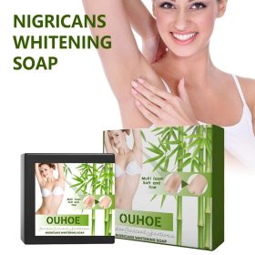 OUHOE Bamboo Charcoal Black Prickly Skin Soap, Bamboo Charcoal Brightening Skin Cleansing Soap