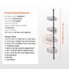 Shower Corner Caddy Tension Pole, 56" to 114" High, Multi-Functional Shower Tension Pole with Strong Load-Bearing Tray