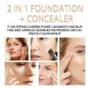 Jaysuing 2 In 1 Foundation + Concealer, Blemish Print Natural Concealer Long-Lasting Makeup Invisible Pore Concealer